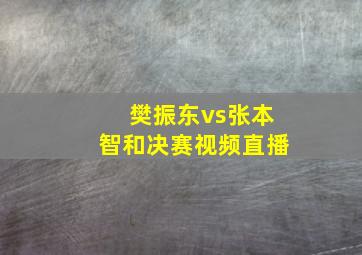 樊振东vs张本智和决赛视频直播