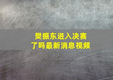 樊振东进入决赛了吗最新消息视频