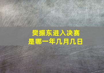 樊振东进入决赛是哪一年几月几日