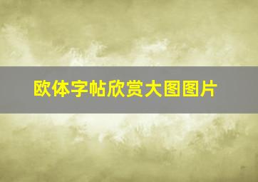 欧体字帖欣赏大图图片