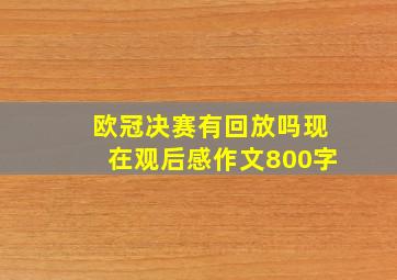 欧冠决赛有回放吗现在观后感作文800字