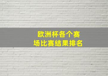 欧洲杯各个赛场比赛结果排名