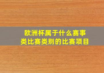 欧洲杯属于什么赛事类比赛类别的比赛项目