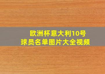 欧洲杯意大利10号球员名单图片大全视频