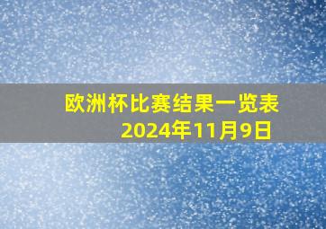 欧洲杯比赛结果一览表2024年11月9日