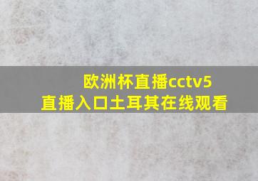 欧洲杯直播cctv5直播入口土耳其在线观看