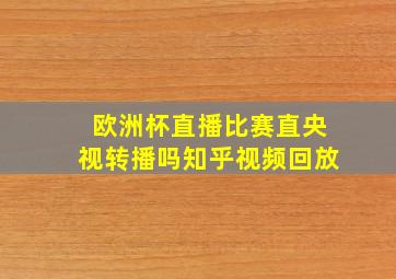 欧洲杯直播比赛直央视转播吗知乎视频回放