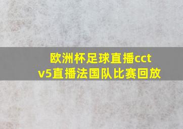 欧洲杯足球直播cctv5直播法国队比赛回放