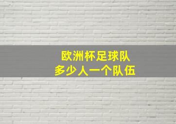 欧洲杯足球队多少人一个队伍