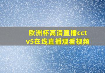 欧洲杯高清直播cctv5在线直播观看视频