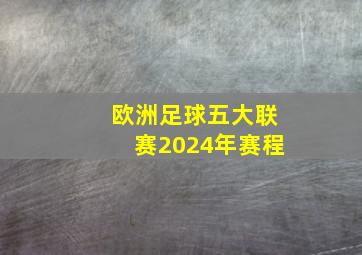 欧洲足球五大联赛2024年赛程