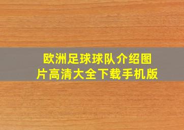 欧洲足球球队介绍图片高清大全下载手机版