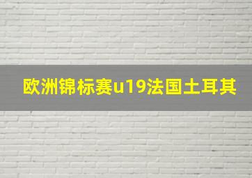 欧洲锦标赛u19法国土耳其