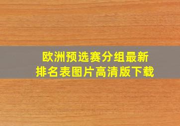 欧洲预选赛分组最新排名表图片高清版下载