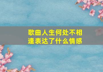 歌曲人生何处不相逢表达了什么情感