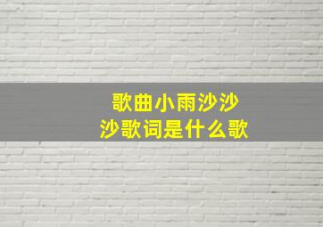 歌曲小雨沙沙沙歌词是什么歌