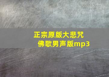 正宗原版大悲咒佛歌男声版mp3