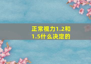 正常视力1.2和1.5什么决定的