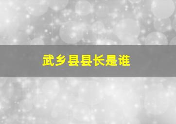 武乡县县长是谁