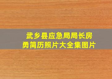 武乡县应急局局长房勇简历照片大全集图片