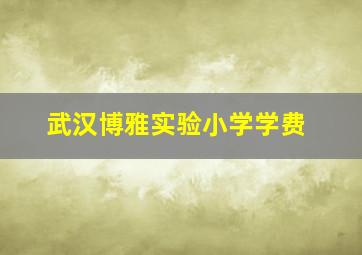 武汉博雅实验小学学费