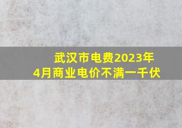 武汉市电费2023年4月商业电价不满一千伏