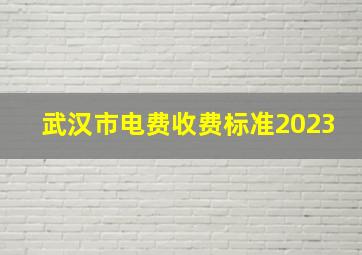 武汉市电费收费标准2023