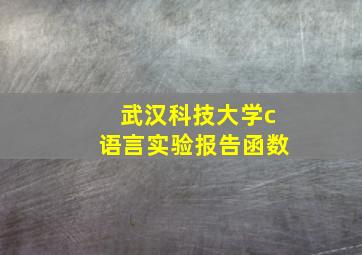 武汉科技大学c语言实验报告函数