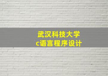 武汉科技大学c语言程序设计