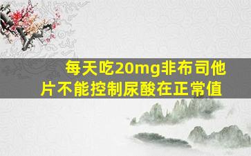 每天吃20mg非布司他片不能控制尿酸在正常值