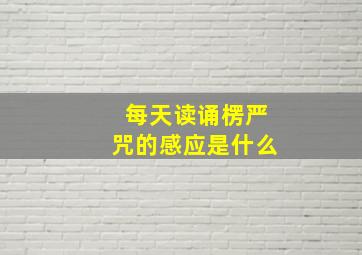 每天读诵楞严咒的感应是什么