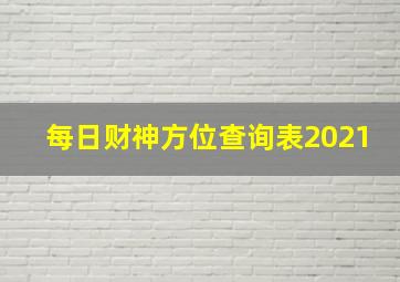 每日财神方位查询表2021