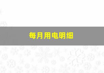 每月用电明细