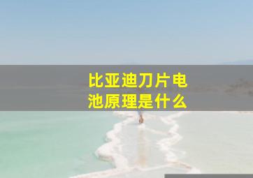 比亚迪刀片电池原理是什么