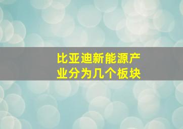 比亚迪新能源产业分为几个板块