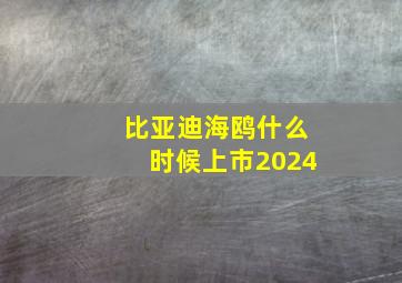 比亚迪海鸥什么时候上市2024