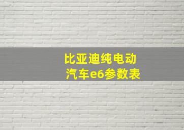 比亚迪纯电动汽车e6参数表