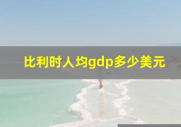 比利时人均gdp多少美元