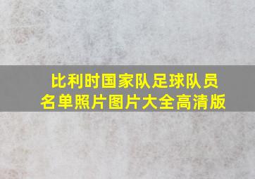 比利时国家队足球队员名单照片图片大全高清版