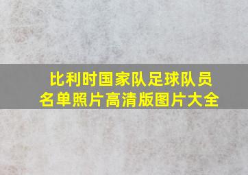 比利时国家队足球队员名单照片高清版图片大全