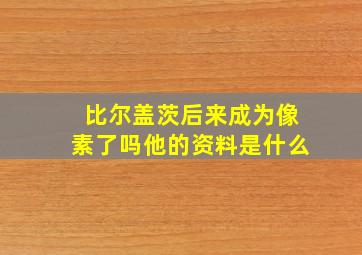 比尔盖茨后来成为像素了吗他的资料是什么