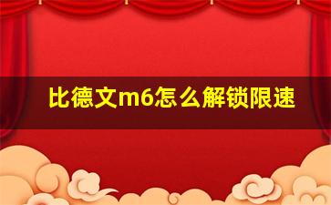 比德文m6怎么解锁限速