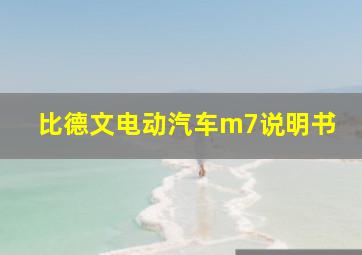 比德文电动汽车m7说明书