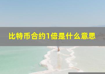 比特币合约1倍是什么意思