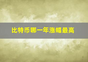 比特币哪一年涨幅最高