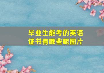 毕业生能考的英语证书有哪些呢图片