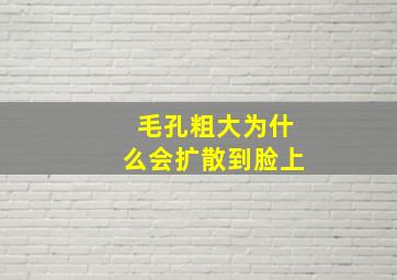 毛孔粗大为什么会扩散到脸上