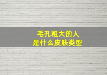 毛孔粗大的人是什么皮肤类型