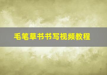 毛笔草书书写视频教程