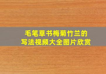 毛笔草书梅菊竹兰的写法视频大全图片欣赏